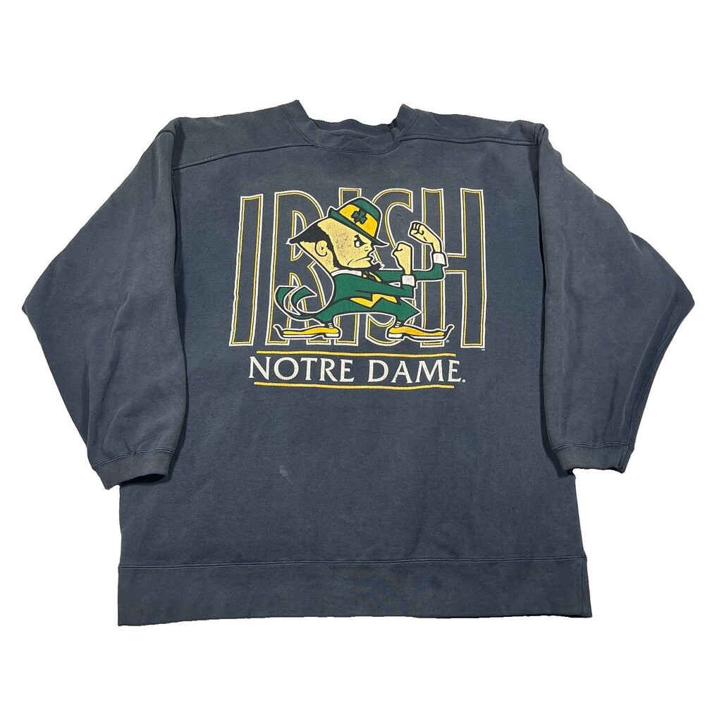 Vintage 90s Notre Dame Fighting Irish Galt Sand Sweatshirt XL Double Sided